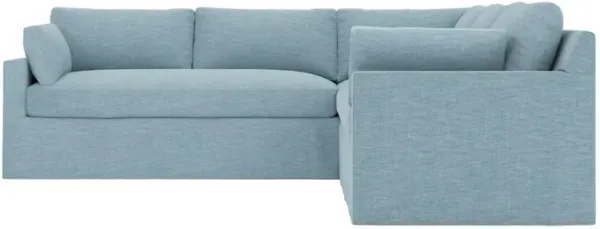 Weybridge Eggshell Blue Performance Slipcovered Corner Sectional - Left End - 110"
