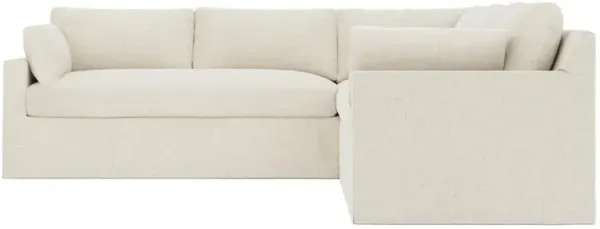 Weybridge Vanilla Slipcovered Corner Sectional - Left End - 110"