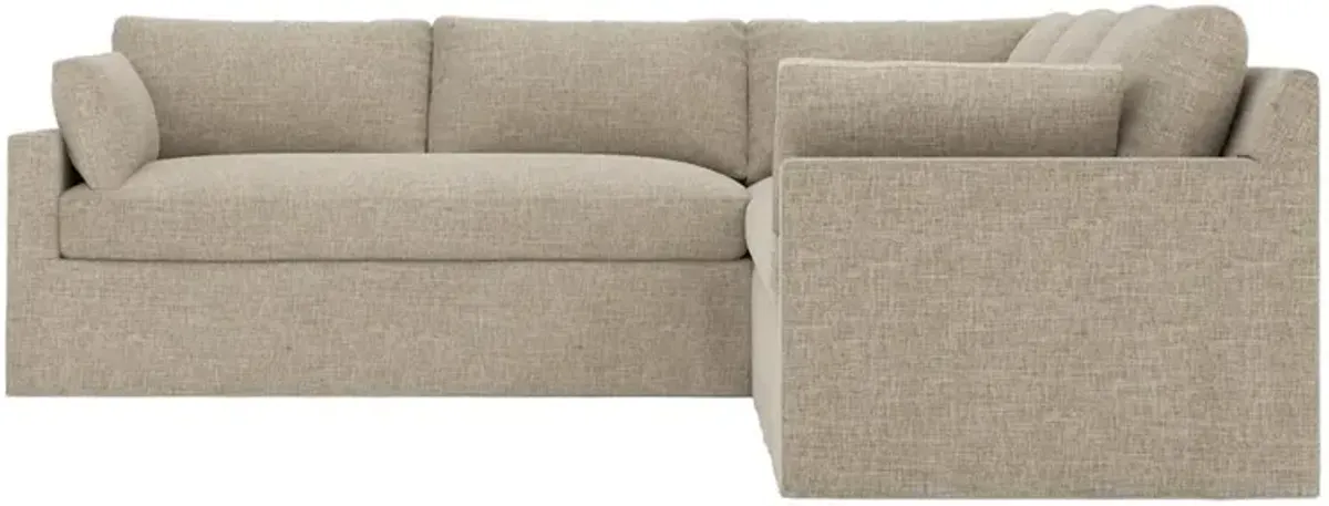 Weybridge Sand Slipcovered Corner Sectional - Left End - 110"