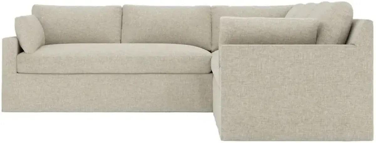 Weybridge Baby Fawn Performance Slipcovered Corner Sectional - Left End - 110"