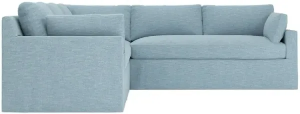 Weybridge Eggshell Blue Performance Slipcovered Corner Sectional - Right End - 110"