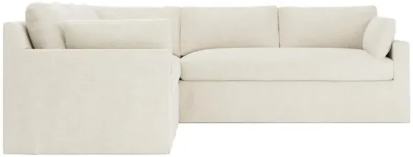 Weybridge Vanilla Slipcovered Corner Sectional - Right End - 110"