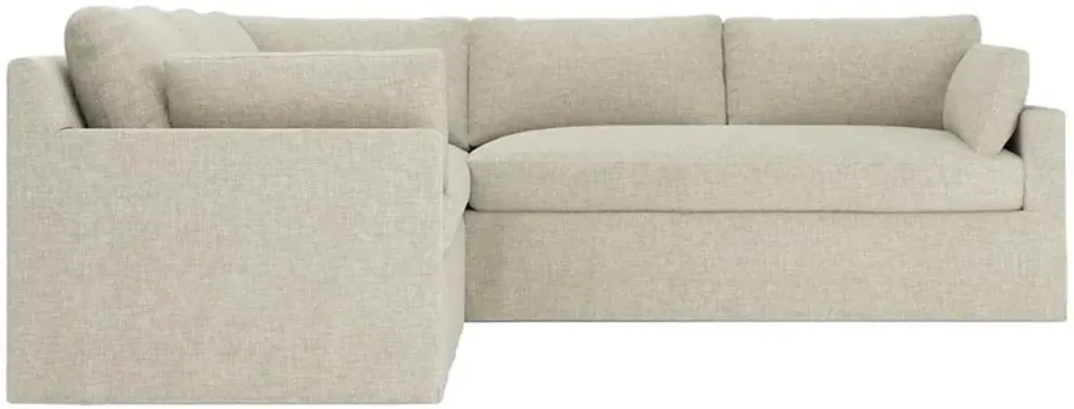 Weybridge Baby Fawn Performance Slipcovered Corner Sectional - Right End - 110"