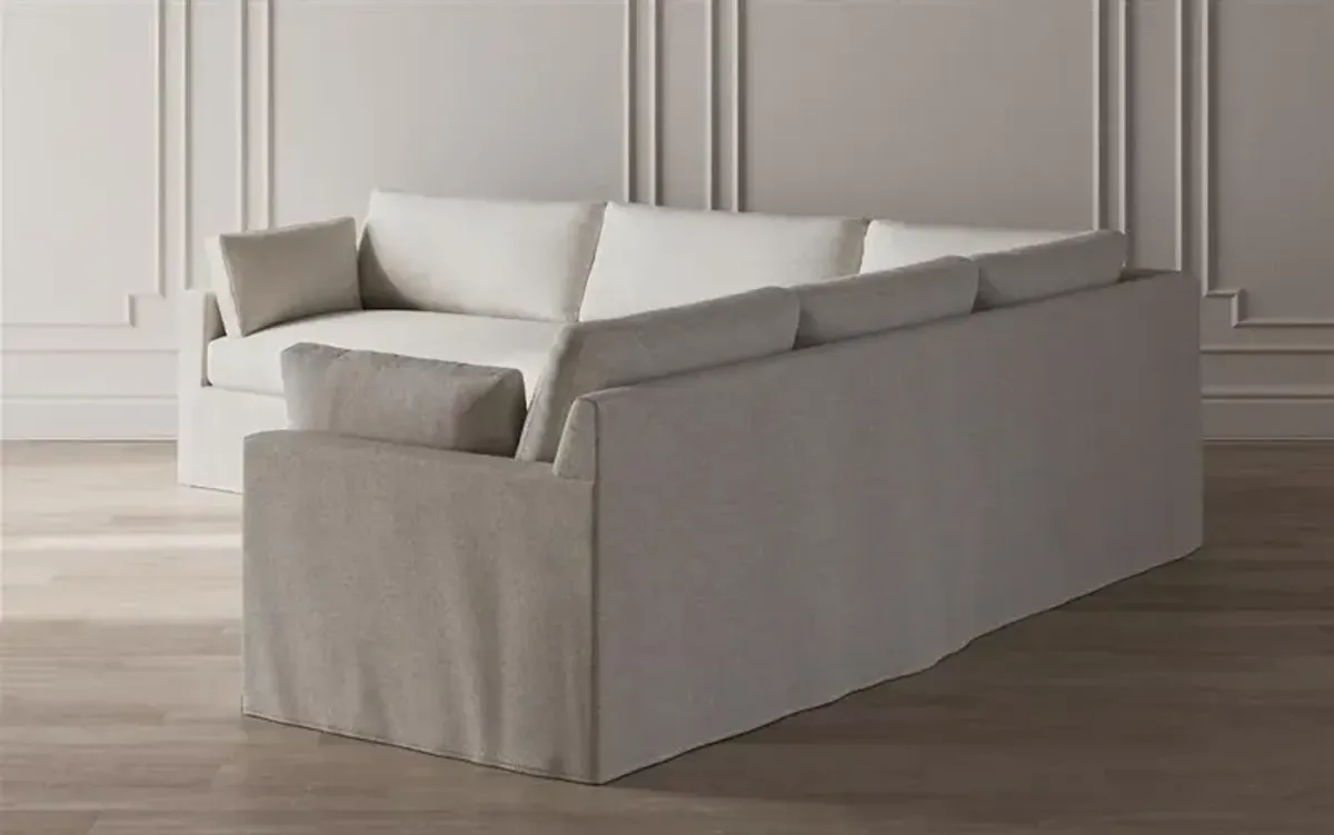 Weybridge Nickel Performance Slipcovered Corner Sectional - Left End - 123"