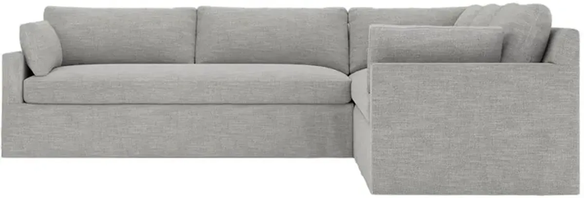 Weybridge Nickel Performance Slipcovered Corner Sectional - Left End - 123"