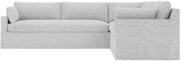 Weybridge Frost Performance Slipcovered Corner Sectional - Left End - 123"