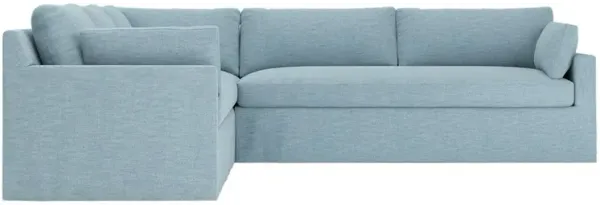 Weybridge Eggshell Blue Performance Slipcovered Corner Sectional - Right End - 123"