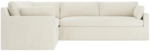Weybridge Vanilla Slipcovered Corner Sectional - Right End - 123"