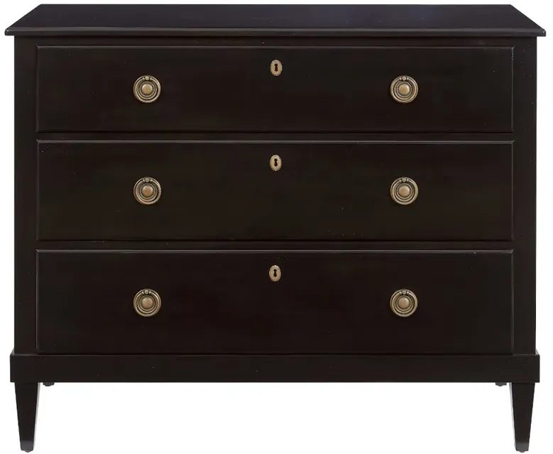 Adams French Country Black Wood Bachelor Chest Dresser