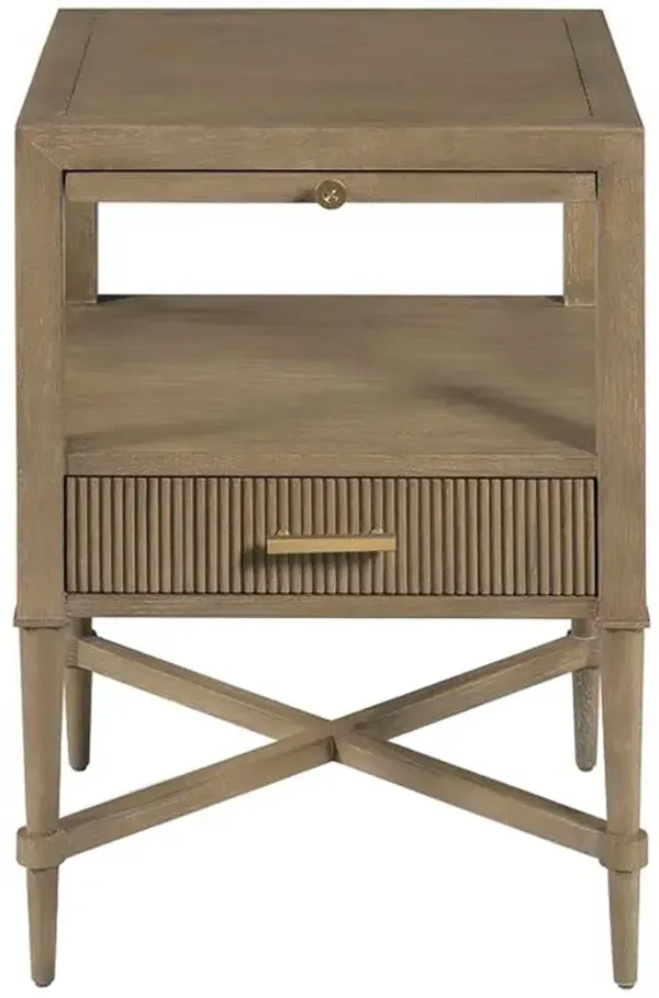 Thornapple French Country Vintage Oak Nightstand