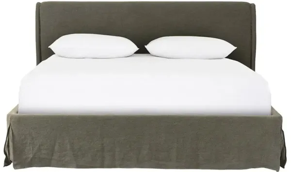 Wyndham Broadway Olive Linen Bed - King