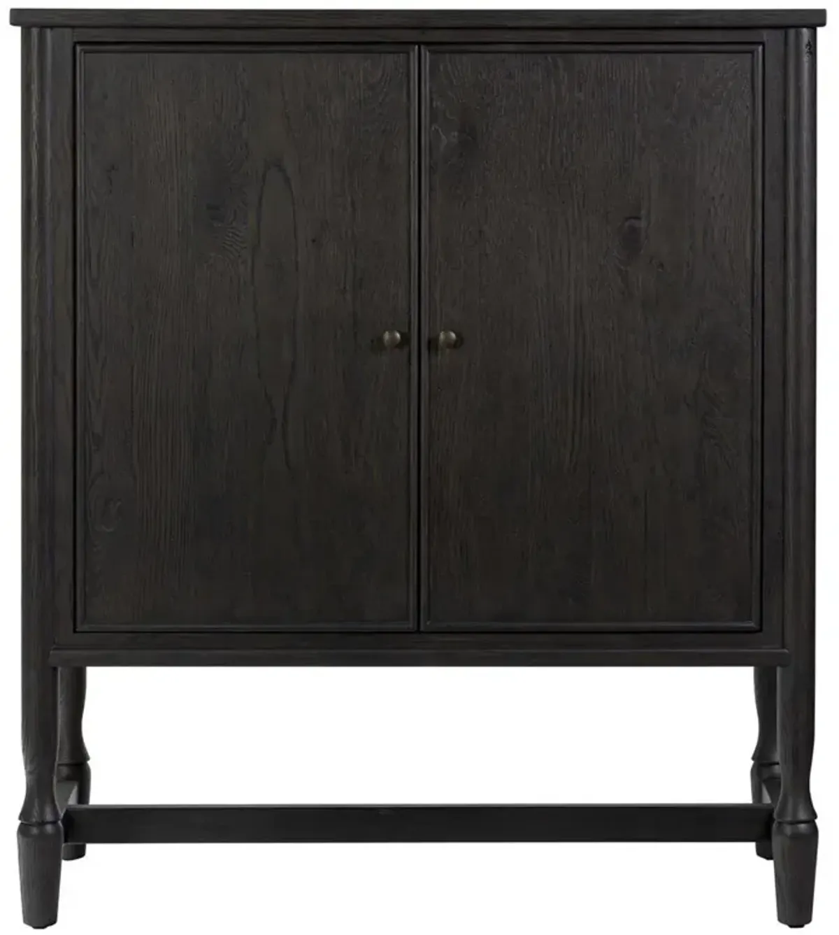 Bari Cracked Smoked Black Oak Bar Cabinet