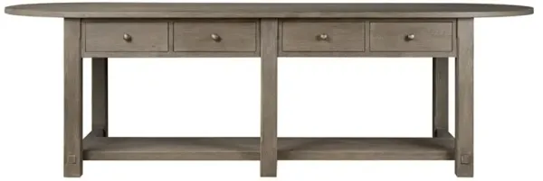 Elise Weathered Hazel Oak Kitchen Island - 120"W