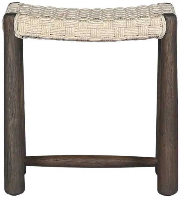 Savio Twisted Vintage White Outdoor Accent Stool