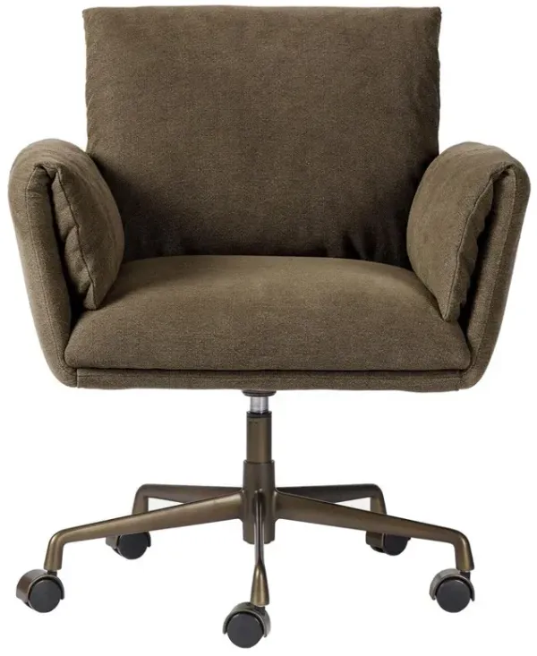 Salerno Broadway Coffee Linen Desk Chair