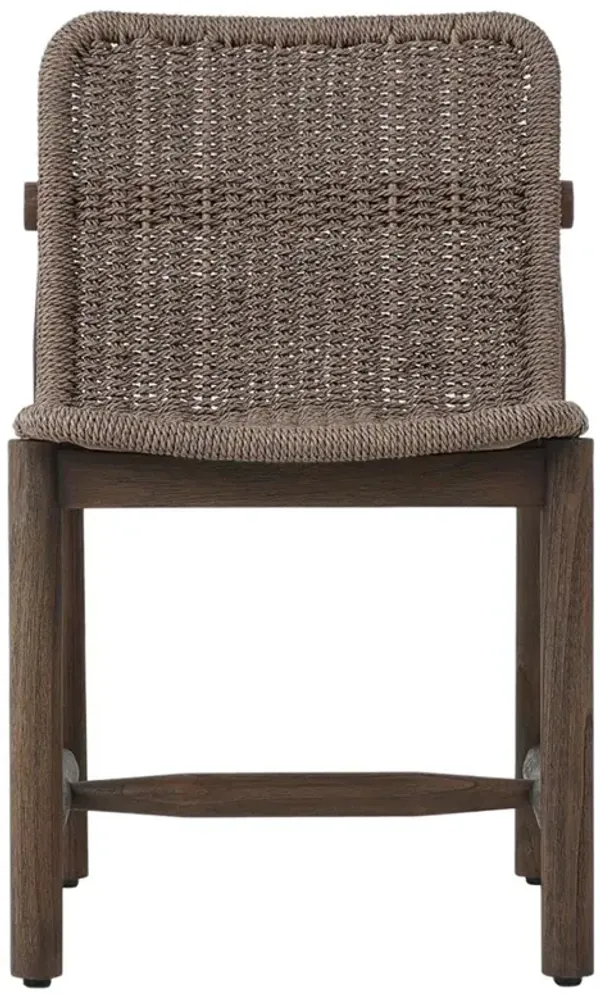 Dume Dark Textured Woven Outdoor Dining Chair
