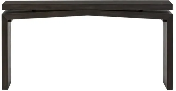 Rayan Rustic Lodge Smoked Black Oak Wood Console Table - Small