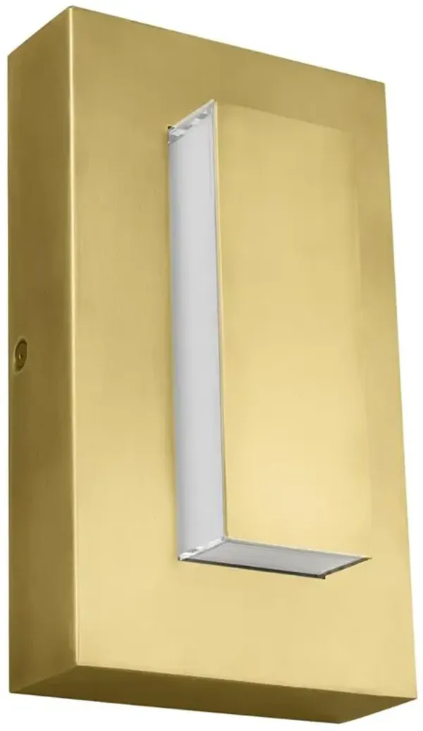 Visual Comfort Modern Aspen Natural Brass In Line Fuse Outdoor Sconce - 8"