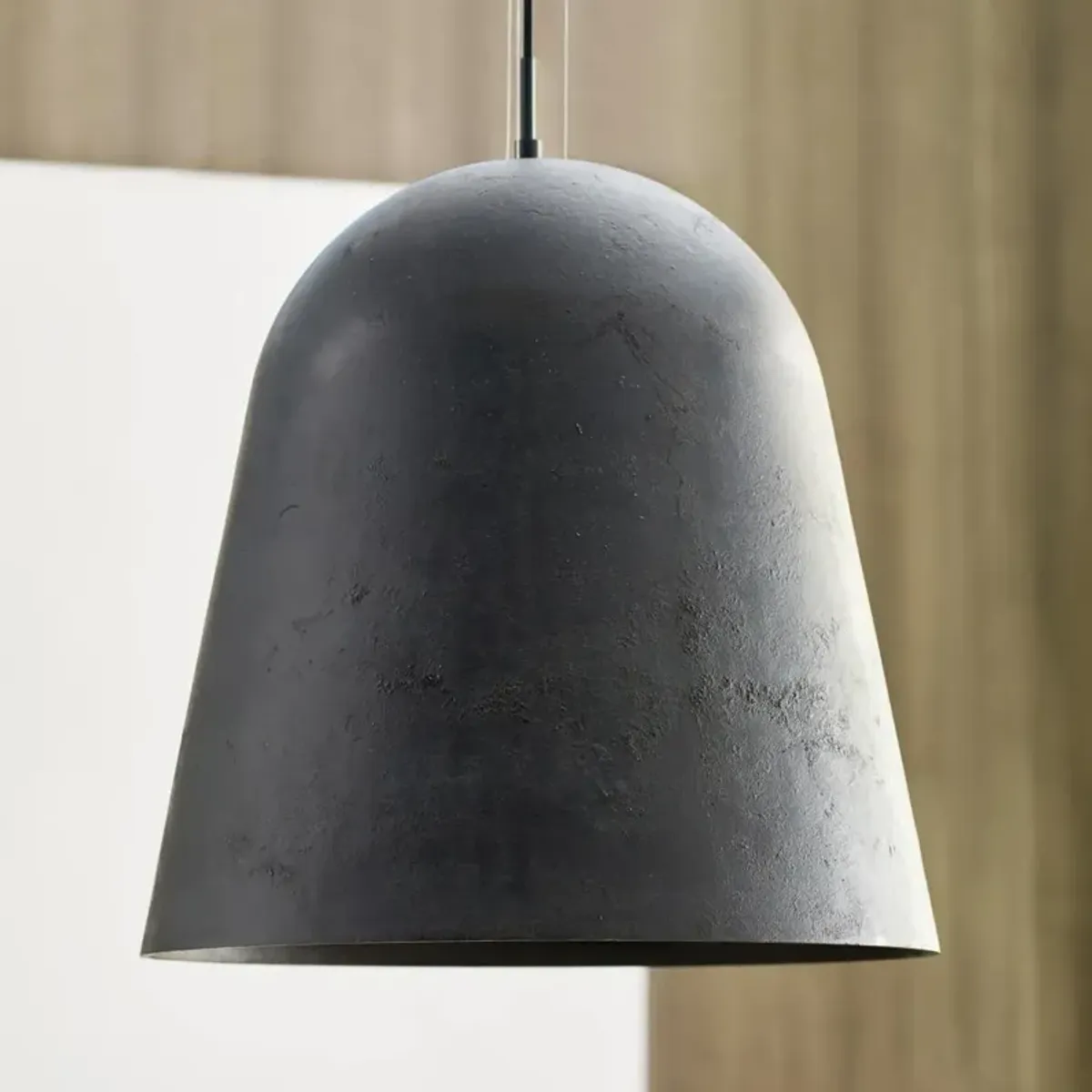 Visual Comfort Modern Fett Weathered Zinc Steel Pendant - LED Bulb Included