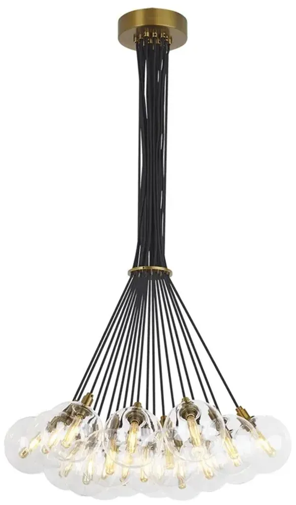 Visual Comfort Modern Gambit Industrial Aged Brass Glass 19 Light Chandelier