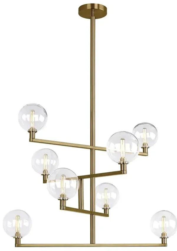 Visual Comfort Modern Gambit Industrial Aged Brass Steel Chandelier