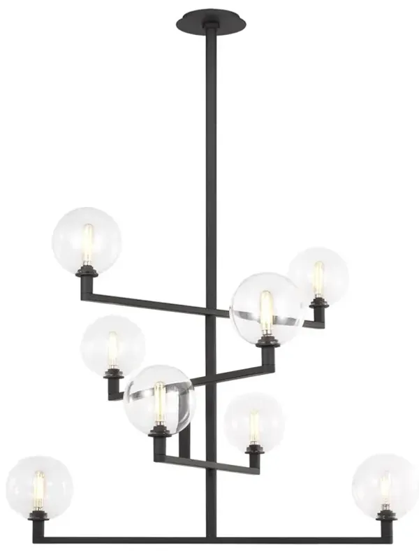Visual Comfort Modern Gambit Industrial Nightshade Black Steel Chandelier