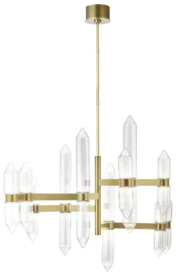 Visual Comfort Modern Langston Plated Brass Steel Chandelier - Large