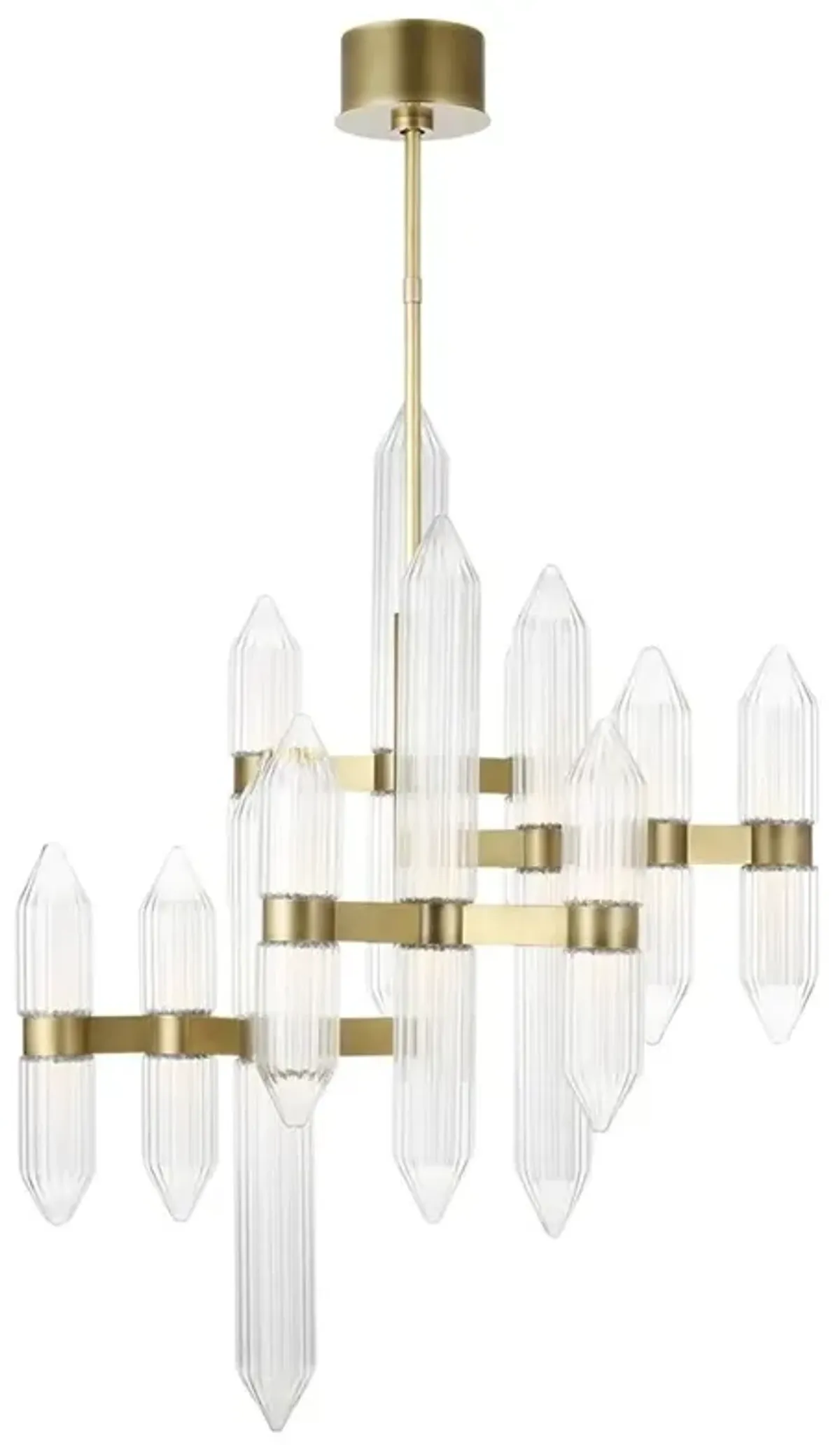Visual Comfort Modern Langston Plated Brass Steel Chandelier - Medium