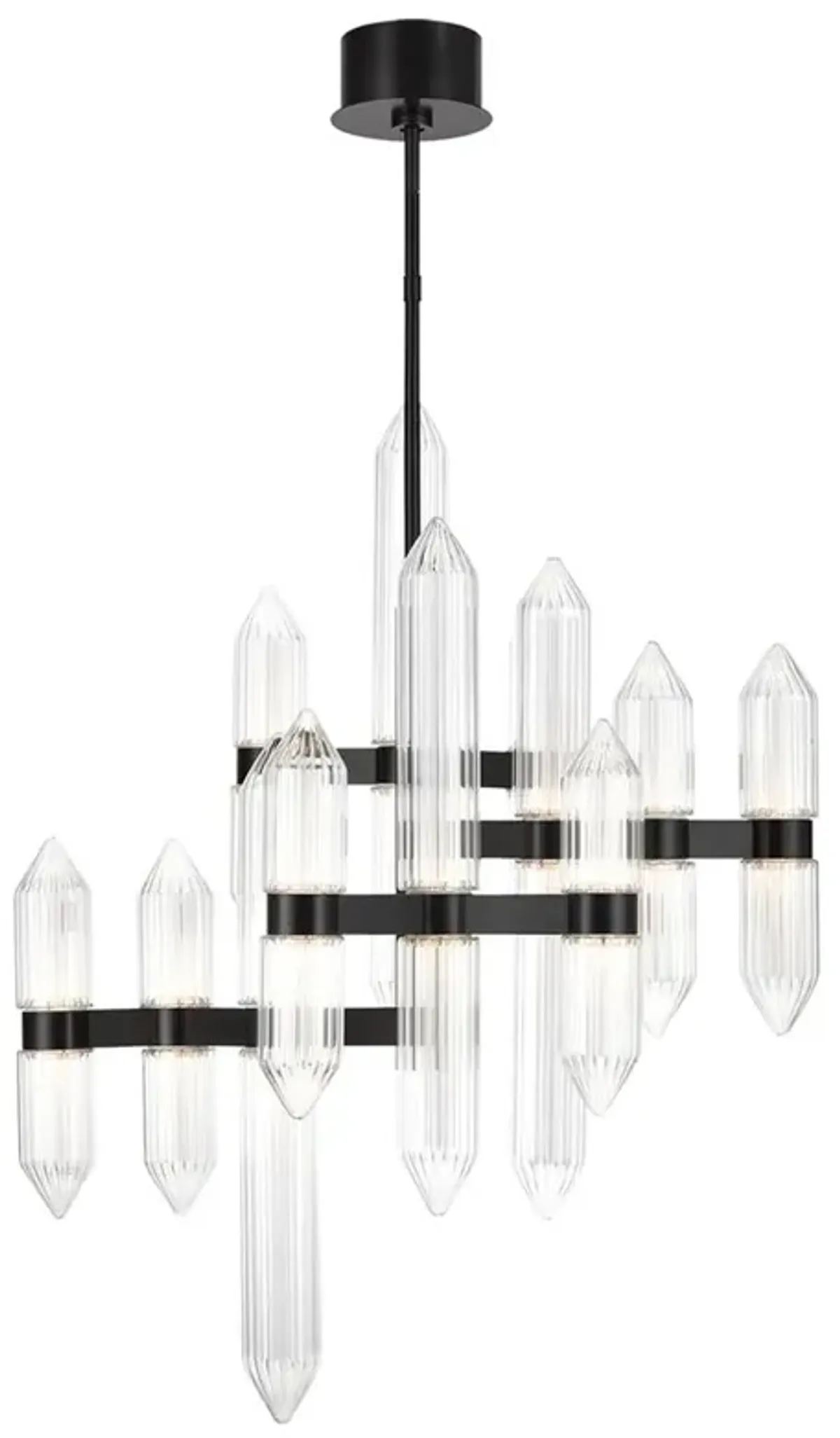 Visual Comfort Modern Langston Plated Dark Bronze Steel Chandelier - Medium