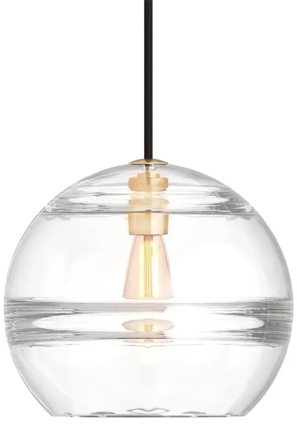 Visual Comfort Modern Sedona Aged Brass Glass LED Pendant - Large