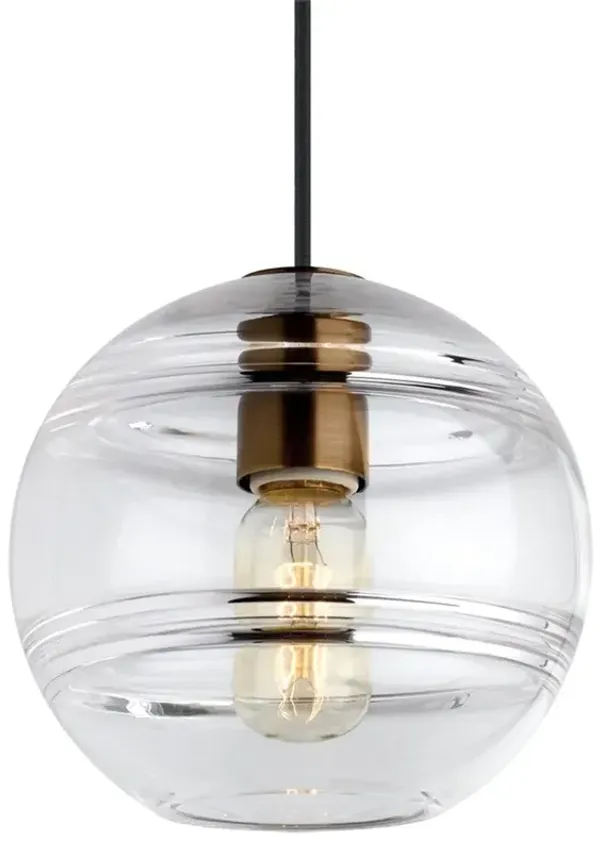 Visual Comfort Modern Sedona Aged Brass Glass Pendant - Medium