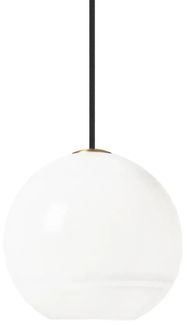 Visual Comfort Modern Sedona Aged Brass White Glass LED Pendant - Medium