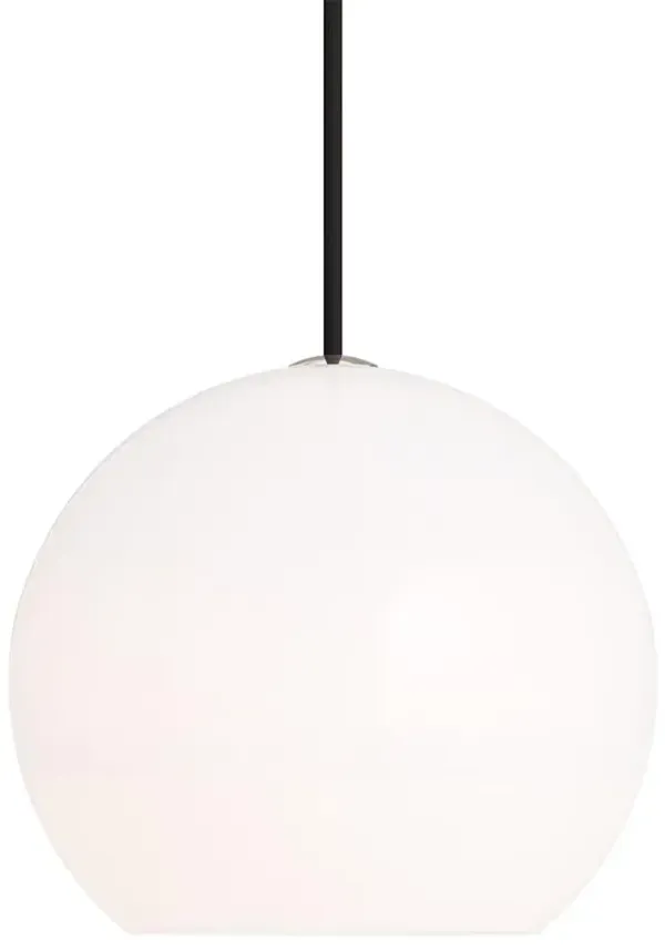 Visual Comfort Modern Sedona Satin Nickel White Glass Pendant - Large