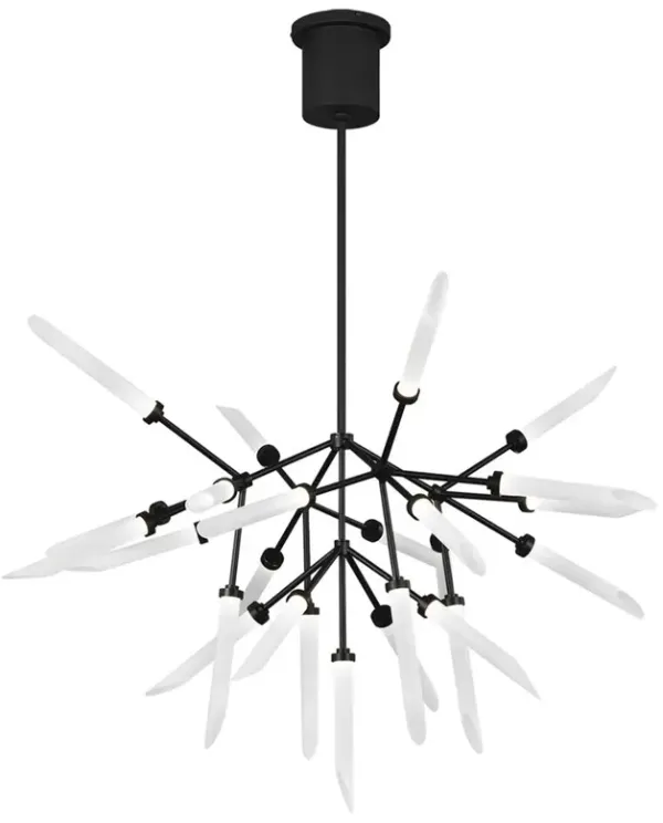 Visual Comfort Modern Spur Matte Black Chandelier - Large