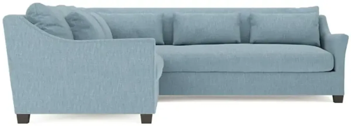 Pauline Eggshell Blue Performance Corner Sectional - Left End - 106"