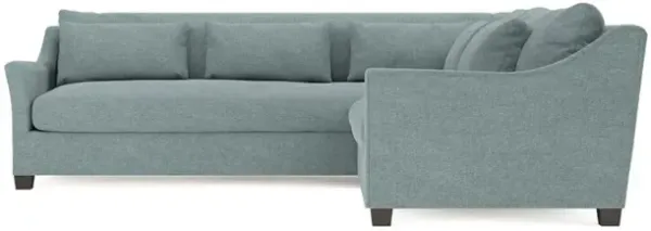 Pauline Heathered Teal Corner Sectional - Right End - 106"