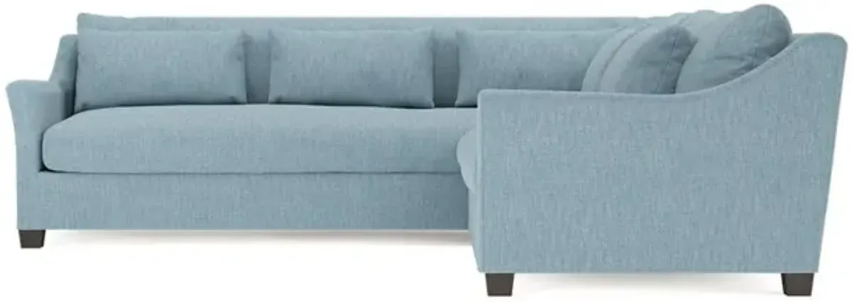 Pauline Eggshell Blue Performance Corner Sectional - Right End - 106"