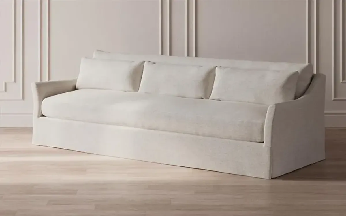 Pauline Baby Fawn Performance Slipcovered Sofa - 110”