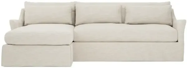 Pauline Sand Dollar Performance Slipcovered Chaise Sectional - Left Chaise - 101"