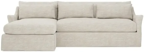 Pauline Dune Performance Slipcovered Chaise Sectional - Left Chaise - 101"