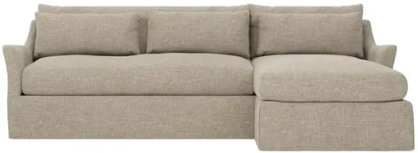 Pauline Sand Slipcovered Chaise Sectional - Right Chaise - 101"