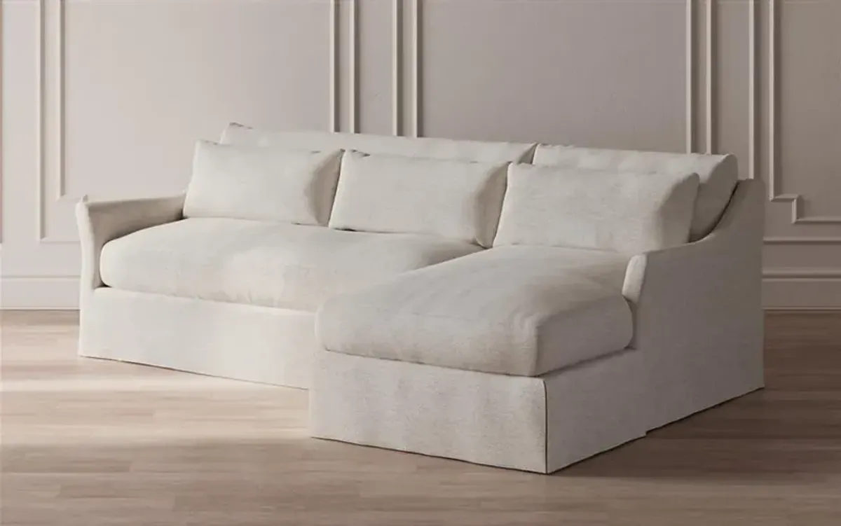 Pauline Baby Fawn Performance Slipcovered Chaise Sectional - Right Chaise - 101"