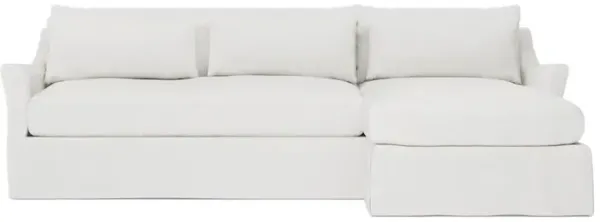 Pauline Snow Performance Slipcovered Chaise Sectional - Right Chaise - 101"