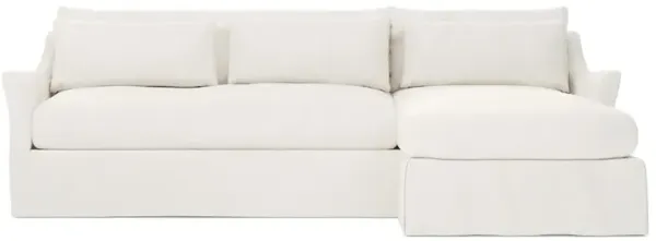 Pauline Canvas Performance Slipcovered Chaise Sectional - Right Chaise - 101"