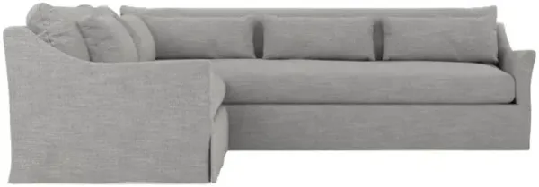 Pauline Nickel Performance Slipcovered Corner Sectional - Left End - 106"