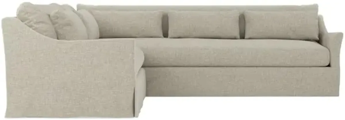 Pauline Baby Fawn Performance Slipcovered Corner Sectional - Left End - 106"