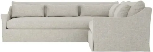 Pauline Fog Slipcovered Corner Sectional - Right End - 106"