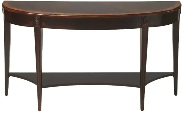 Estrella French Country Cherry Brown Wood Demilune Console Table