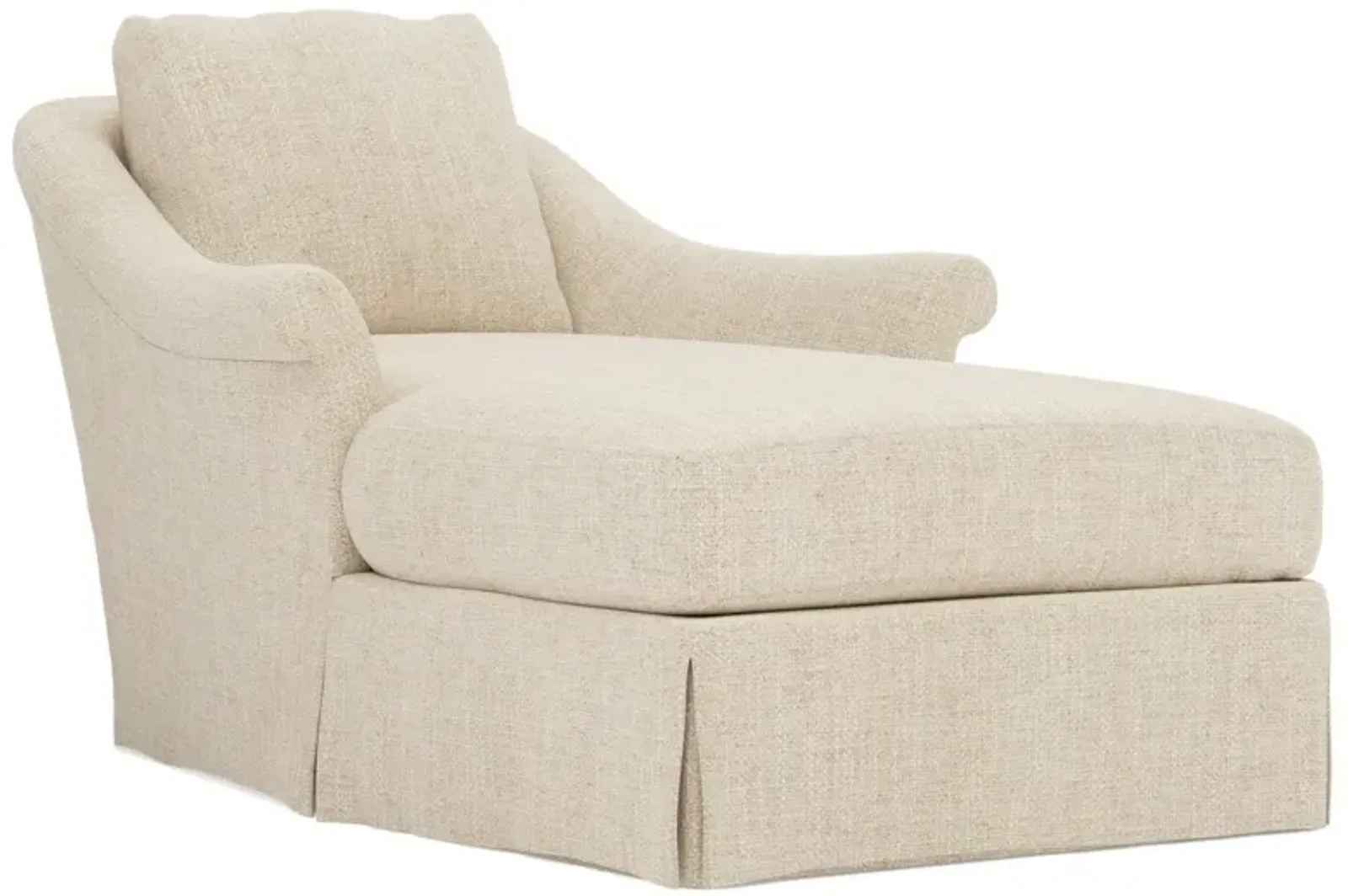 Amelie Warm Oatmeal Skirted Chaise