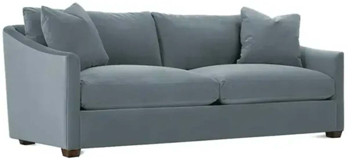 Clairmont Slate Blue 2-Cushion Sofa - 89"
